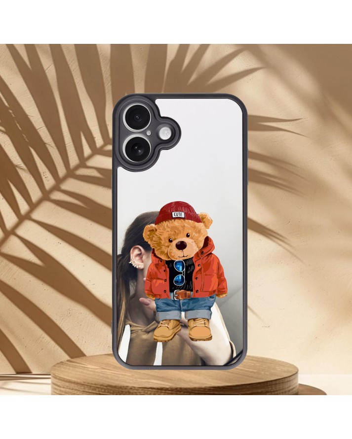 Ayıcık Baskılı Aynalı Telefon Kılıfı