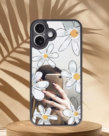 Papatya Baskılı Aynalı Telefon Kılıfı