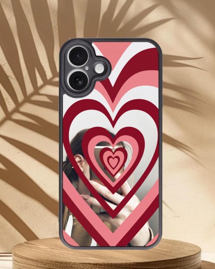 Kalp Baskılı Aynalı Telefon Kılıfı