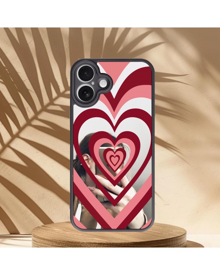 Kalp Baskılı Aynalı Telefon Kılıfı