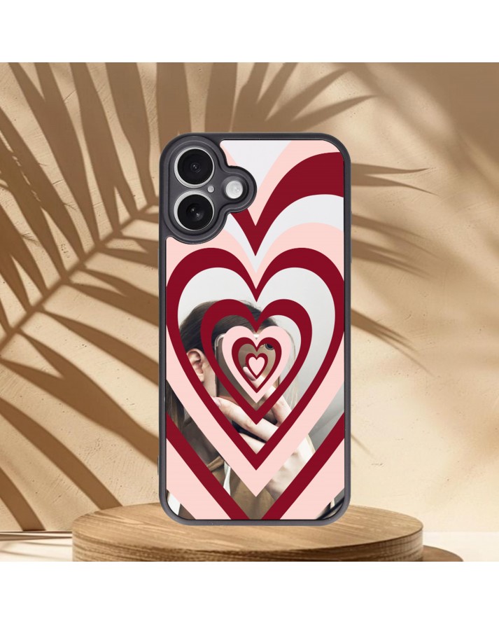 Kalp Baskılı Aynalı Telefon Kılıfı