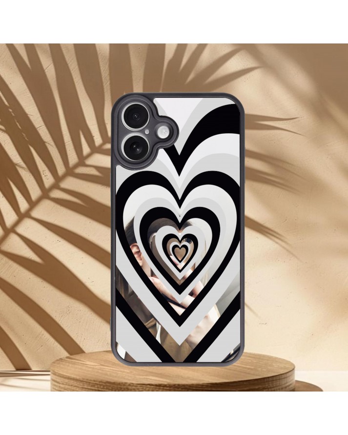 Kalp Baskılı Aynalı Telefon Kılıfı