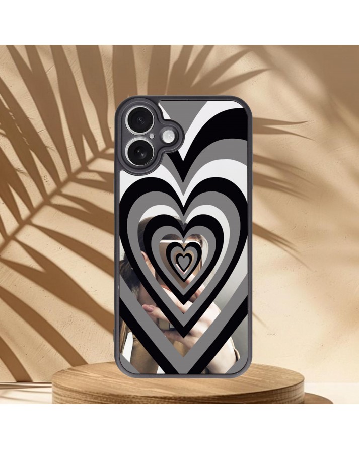 Kalp Baskılı Aynalı Telefon Kılıfı