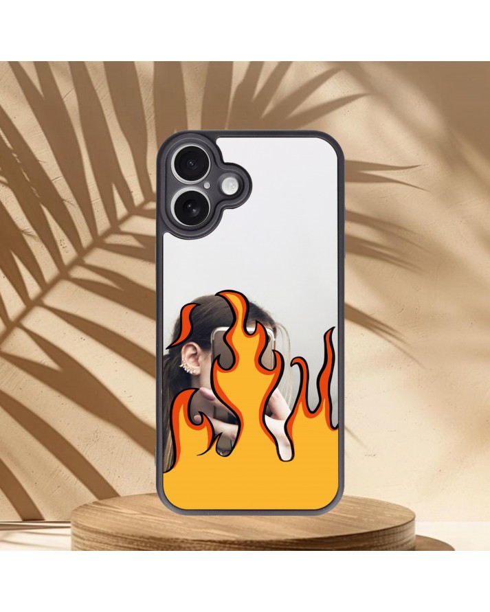 Alev Baskılı Aynalı Telefon Kılıfı