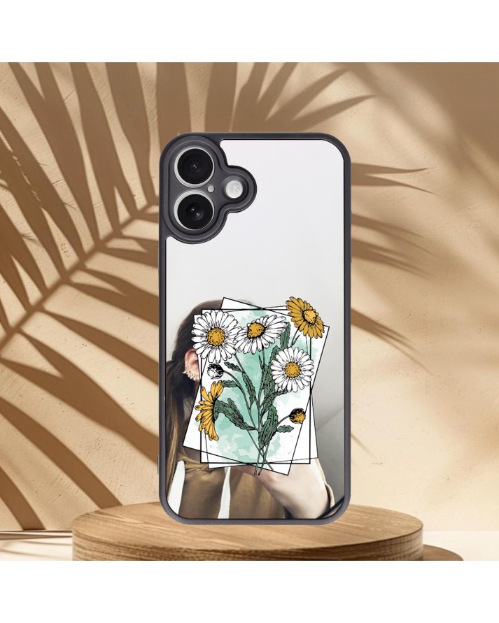 Papatya Baskılı Aynalı Telefon Kılıfı