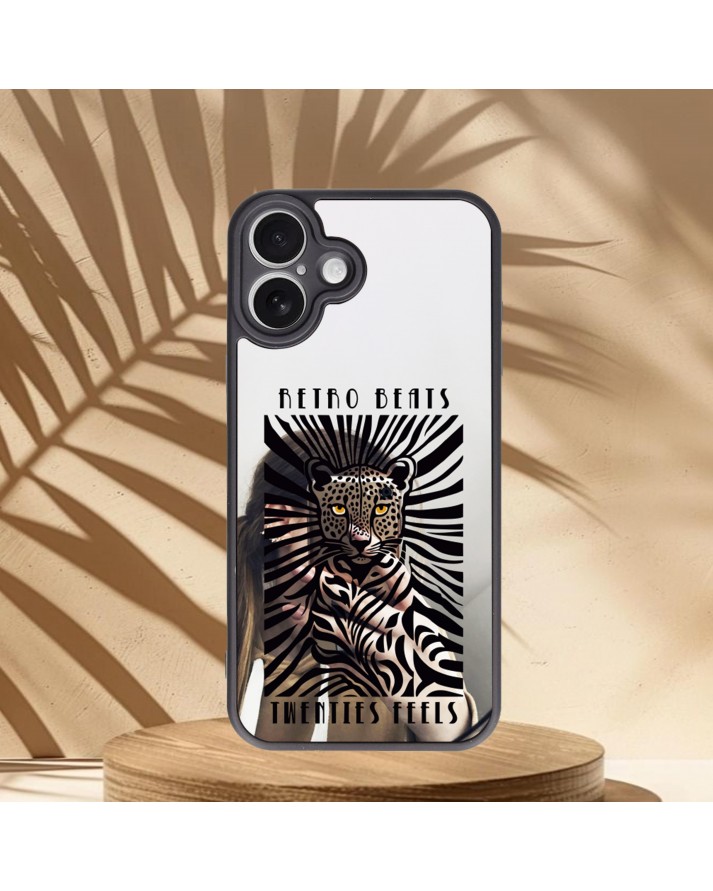 Panter Baskılı Aynalı Telefon Kılıfı
