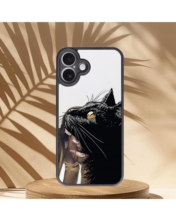 Kedi Baskılı Aynalı Telefon Kılıfı