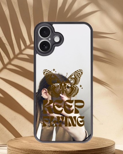 Kelebek Baskılı Aynalı Telefon Kılıfı