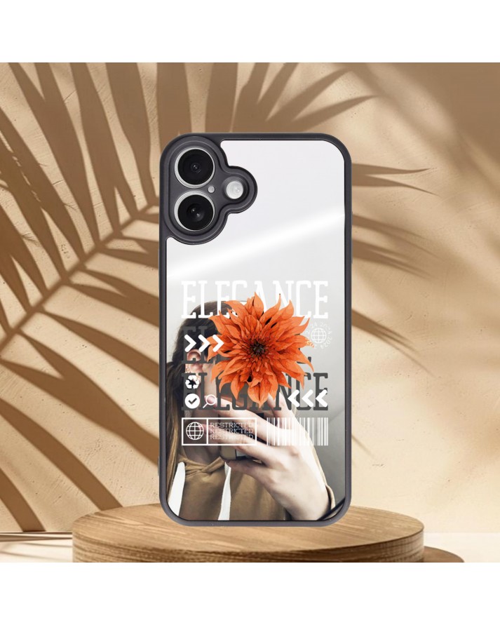 Çiçek Baskılı Aynalı Telefon Kılıfı
