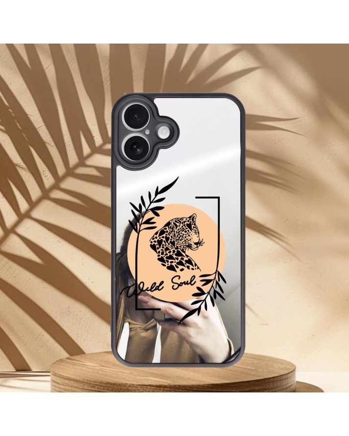 Leopar Baskılı Aynalı Telefon Kılıfı