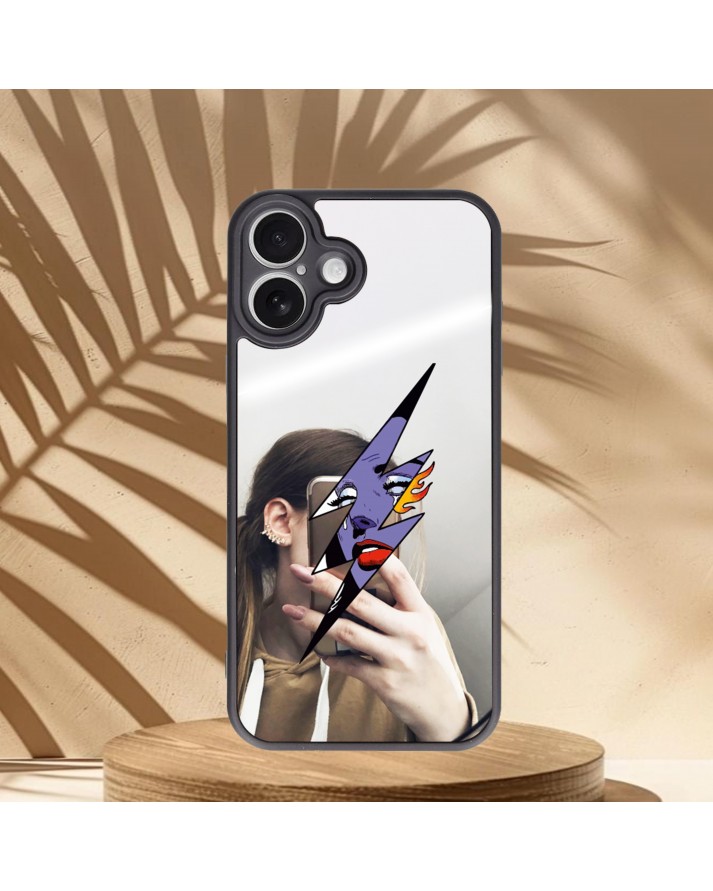 Baskılı Aynalı Telefon Kılıfı