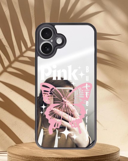 Kelebek Baskılı Aynalı Telefon Kılıfı