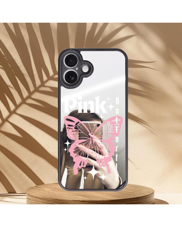 Kelebek Baskılı Aynalı Telefon Kılıfı