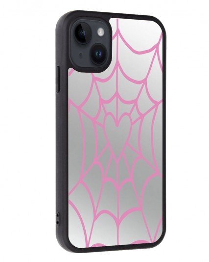 Örümcek Ağı Baskılı Aynalı Telefon Kılıfı