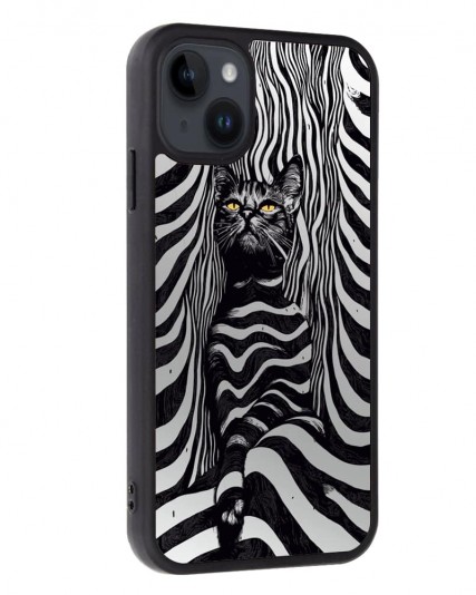 Kedi Baskılı Aynalı Telefon Kılıfı