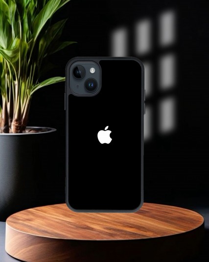 logolu iphone 11 pro max Siyah Cam Telefon Kılıfı