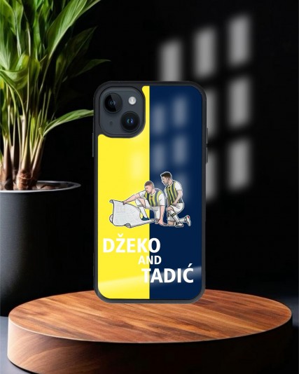 Tadic Dzeko Fenerbahçe Baskılı Siyah Cam Telefon Kılıfı