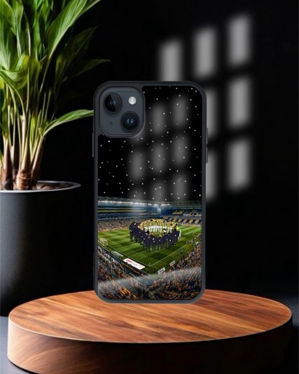 Şükrü Saracoğlu Fenerbahçe Baskılı Siyah Cam Telefon Kılıfı