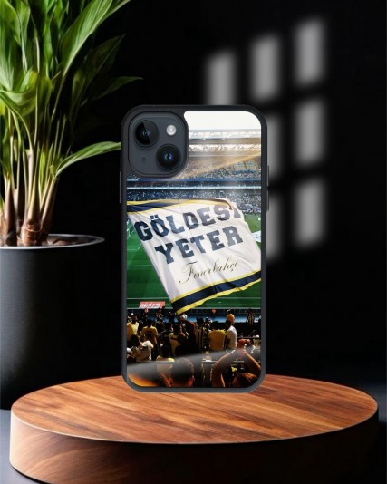 Fenerbahçe Baskılı Siyah Cam Telefon Kılıfı