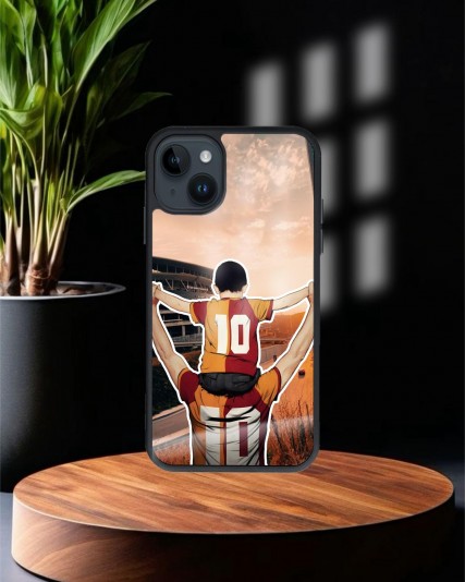 Galatasaray Baskılı Siyah Cam Telefon Kılıfı