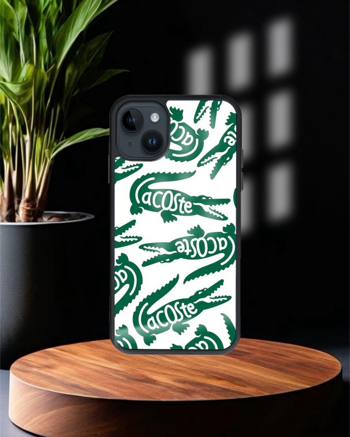 Lacoste Baskılı Siyah Cam Telefon Kılıfı