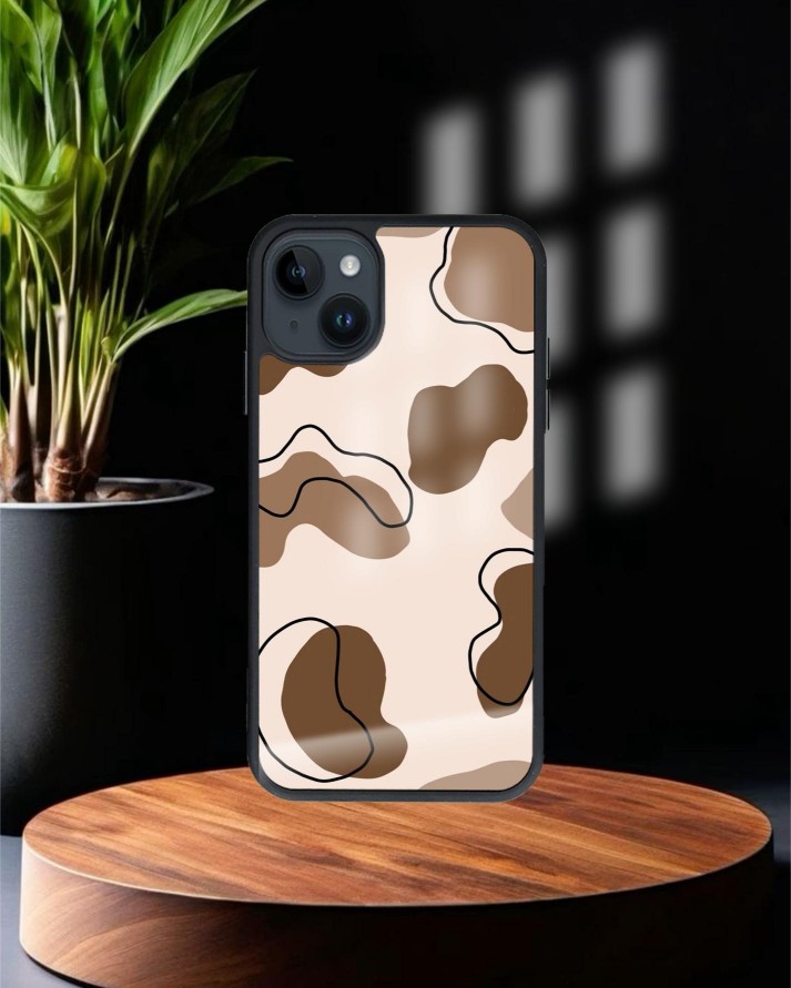 Design Baskılı Siyah Cam Telefon Kılıfı