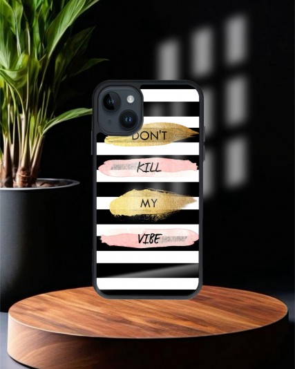 Havamı Öldürme Baskılı Siyah Cam Telefon Kılıfı