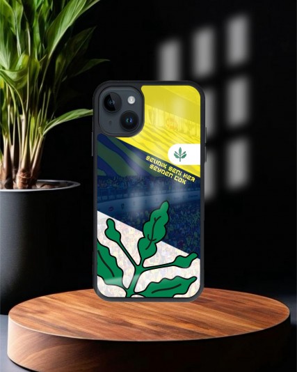 Fenerbahçe Baskılı Siyah Cam Telefon Kılıfı