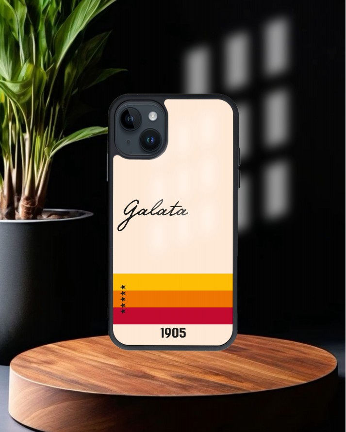 Galatasaray Baskılı Siyah Cam Telefon Kılıfı